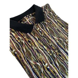 Vintage Tundra‎ Polo Shirt Multicolor Men's XL 90s Coogi Style Orange/Brown